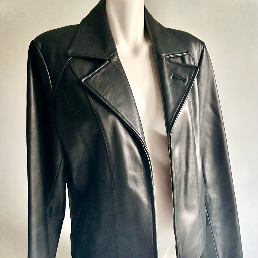 Wilsons Leather Classic Black Genuine Leather Jacket size XL - Picture 9 of 15